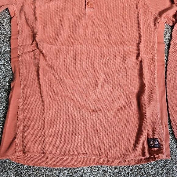 Lucky Brand Salmon Color Size Medium Cable/Waffle Knit Long Sleeve Thermal - Picture 5 of 8